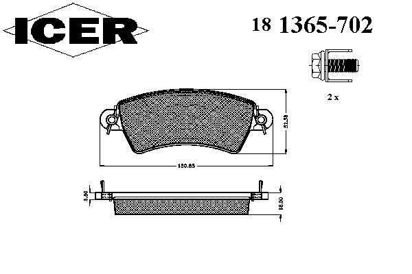 Гальмівні колодки ICER 181365-702