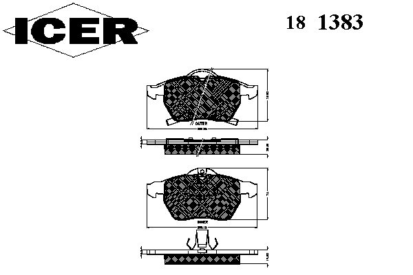 Тормозные колодки ICER 181383