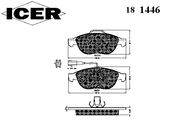 Тормозные колодки ICER 181446
