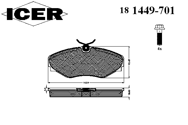 Тормозные колодки ICER 181449-701