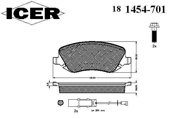 Тормозные колодки ICER 181454-701