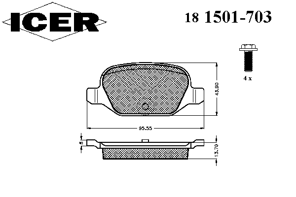 Тормозные колодки ICER 181501-703