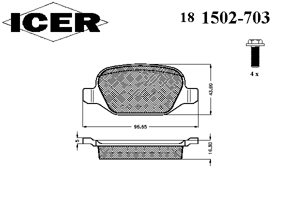Тормозные колодки ICER 181502-703