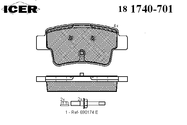 Тормозные колодки ICER 181740-701