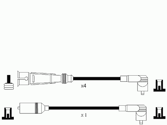 Комплект высоковольтных проводов NGK RCVW208