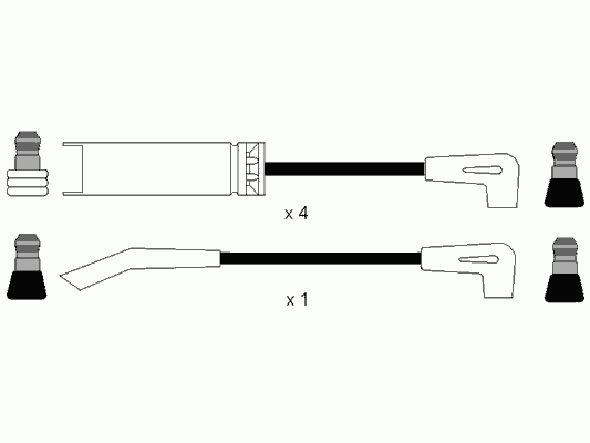 Комплект високовольтних проводів NGK 0593