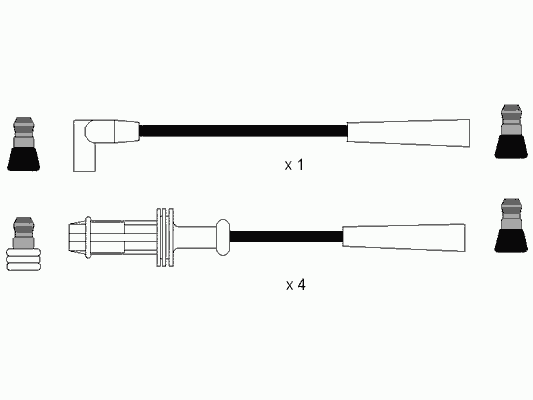 Комплект высоковольтных проводов NGK RCCT601