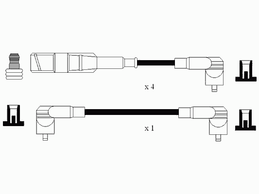 Комплект высоковольтных проводов NGK RCVW227
