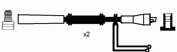 Комплект высоковольтных проводов NGK RCFT442
