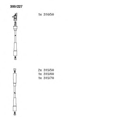 Комплект высоковольтных проводов BREMI 300/227