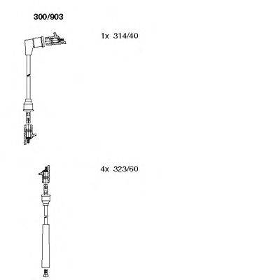 Комплект високовольтних проводів BREMI 300/903