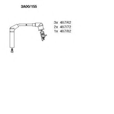 Комплект высоковольтных проводов BREMI 3A00/155