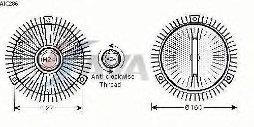 Вязкостная муфта вентилятора охлаждения AVA QUALITY COOLING AIC286