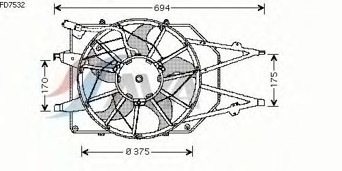 Вентилятор охлаждения AVA QUALITY COOLING FD7532