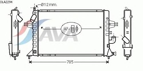Радиатор, охлаждение двигателя AVA QUALITY COOLING OLA2294