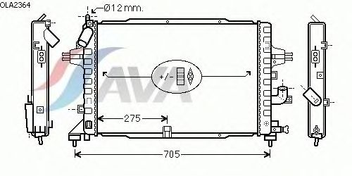 Радиатор, охлаждение двигателя AVA QUALITY COOLING OLA2364