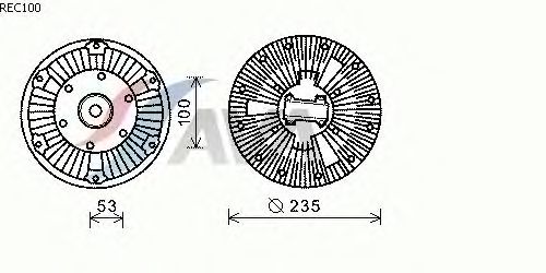 Вязкостная муфта вентилятора охлаждения AVA QUALITY COOLING REC100
