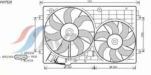 Вентилятор охлаждения AVA QUALITY COOLING VW7528