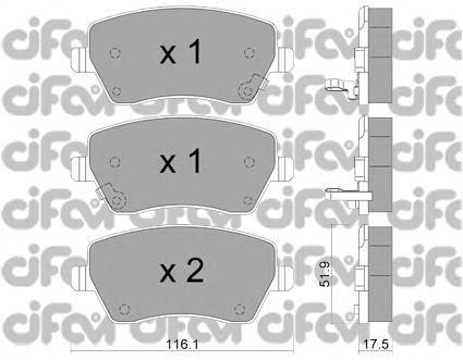 Тормозные колодки CIFAM 822-485-2