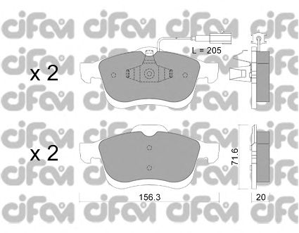 Тормозные колодки CIFAM 822-824-1