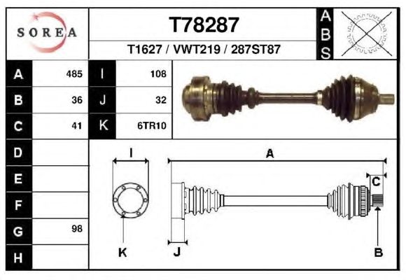 Приводной вал EAI T78287