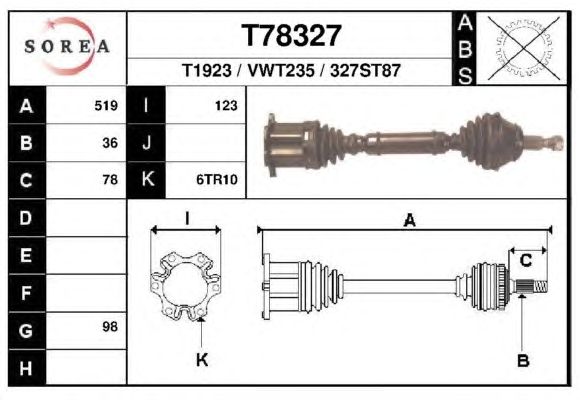Приводной вал EAI T78327