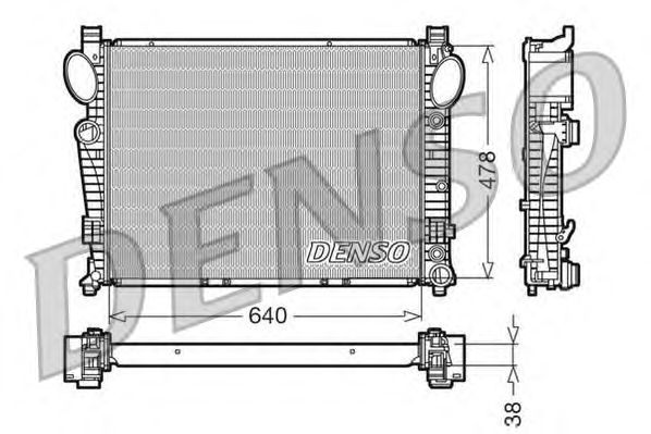 Радіатор, охолодження двигуна DENSO DRM17095