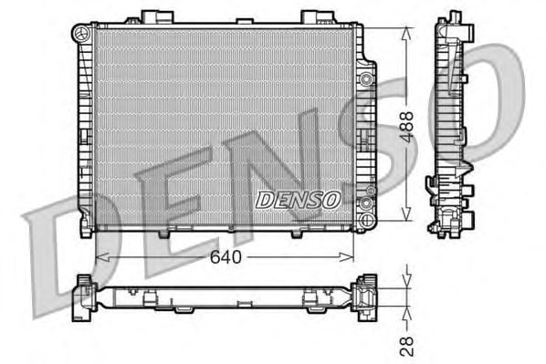 Радиатор, охлаждение двигателя DENSO DRM17101