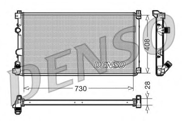Радиатор, охлаждение двигателя DENSO DRM23092