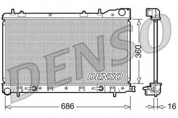 Радиатор, охлаждение двигателя DENSO DRM36001