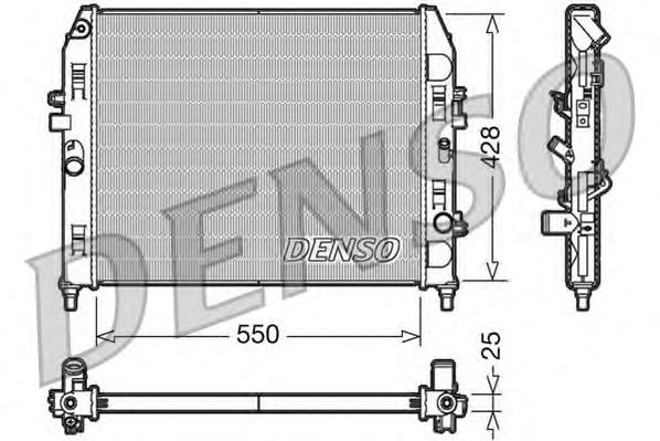 Радиатор, охлаждение двигателя DENSO DRM44008