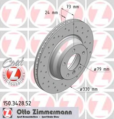 Гальмівний диск ZIMMERMANN 150.3428.52
