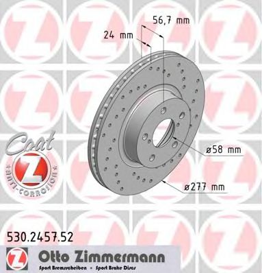 Гальмівний диск ZIMMERMANN 530.2457.52
