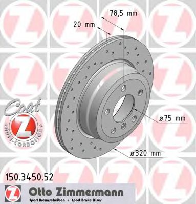 Гальмівний диск ZIMMERMANN 150.3450.52