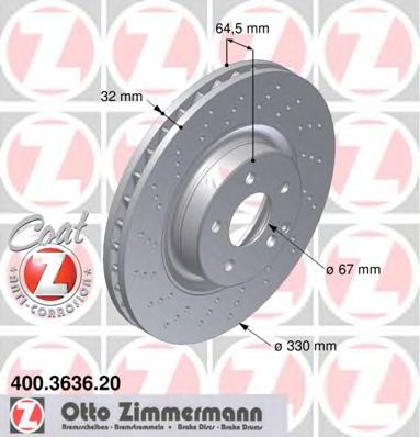 Гальмівний диск ZIMMERMANN 400.3636.20