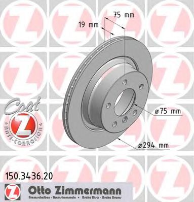 Гальмівний диск ZIMMERMANN 150.3436.20
