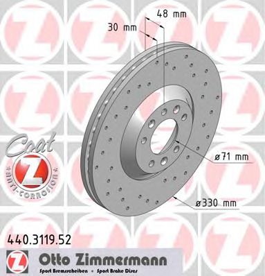 Гальмівний диск ZIMMERMANN 440.3119.52