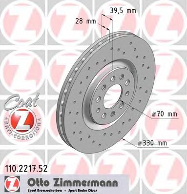 Гальмівний диск ZIMMERMANN 110.2217.52