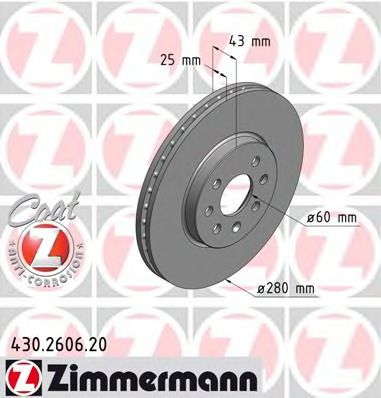 Гальмівний диск ZIMMERMANN 430.2606.20