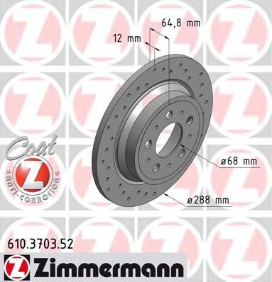Гальмівний диск ZIMMERMANN 610.3703.52