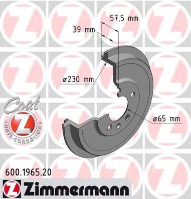 Тормозной барабан ZIMMERMANN 600.1965.20