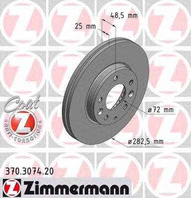 Гальмівний диск ZIMMERMANN 370.3074.20