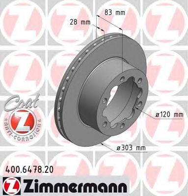 Гальмівний диск ZIMMERMANN 400.6478.20
