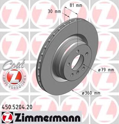 Гальмівний диск ZIMMERMANN 450.5204.20