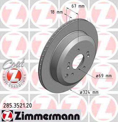 Гальмівний диск ZIMMERMANN 285.3521.20