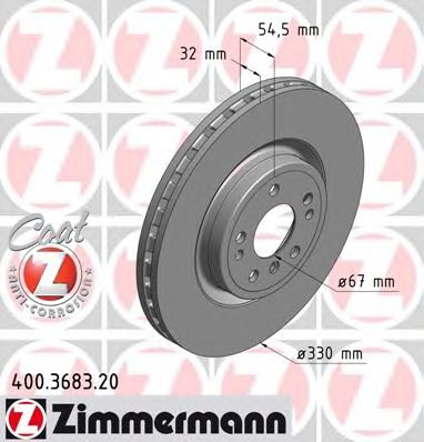 Гальмівний диск ZIMMERMANN 400.3683.20
