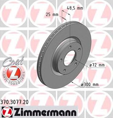 Гальмівний диск ZIMMERMANN 370.3077.20