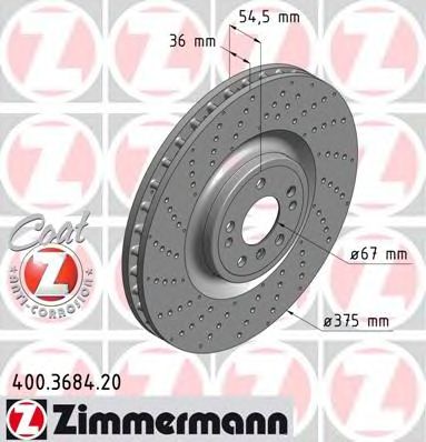 Тормозной диск ZIMMERMANN 400.3684.20