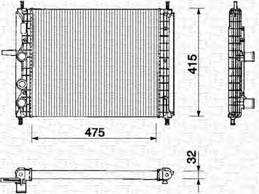 Радиатор, охлаждение двигателя MAGNETI MARELLI 350213142000