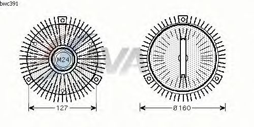 Вязкостная муфта вентилятора охлаждения AVA QUALITY COOLING BWC391